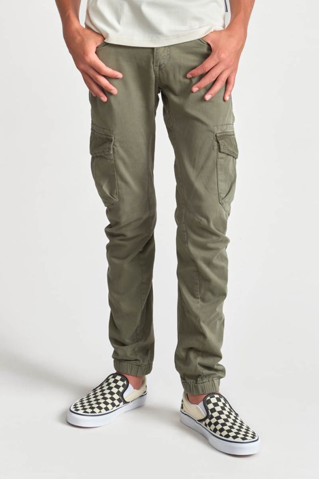 Pantalon Tobati tapered arqué kaki