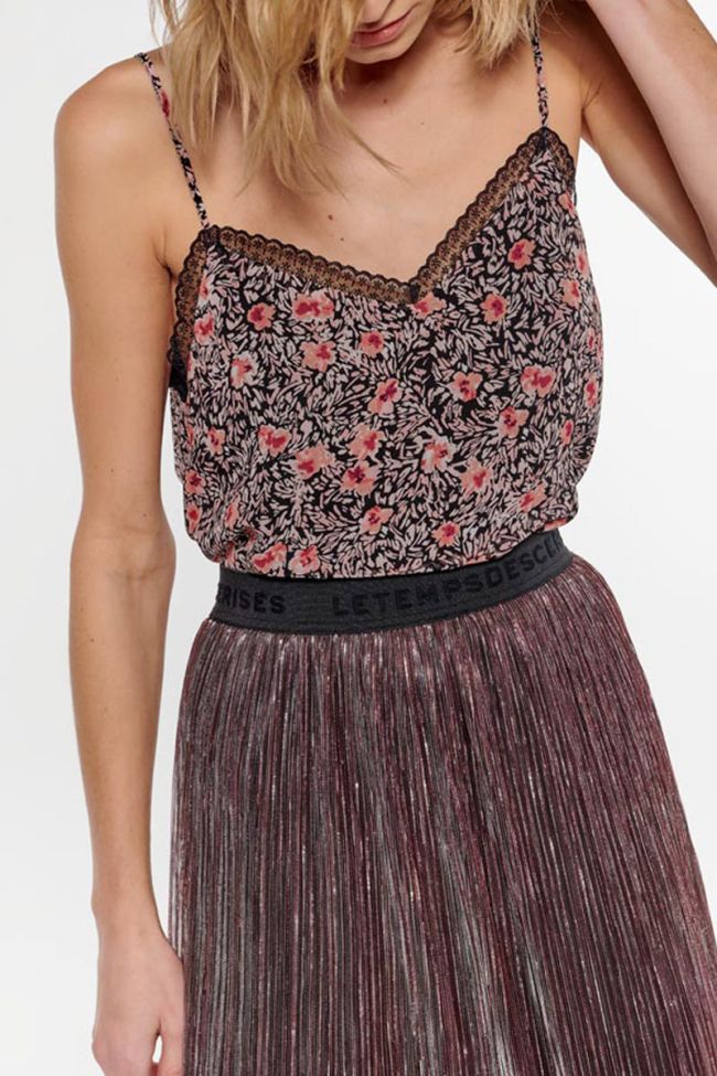 Caraco Abry à motif fleuri rose