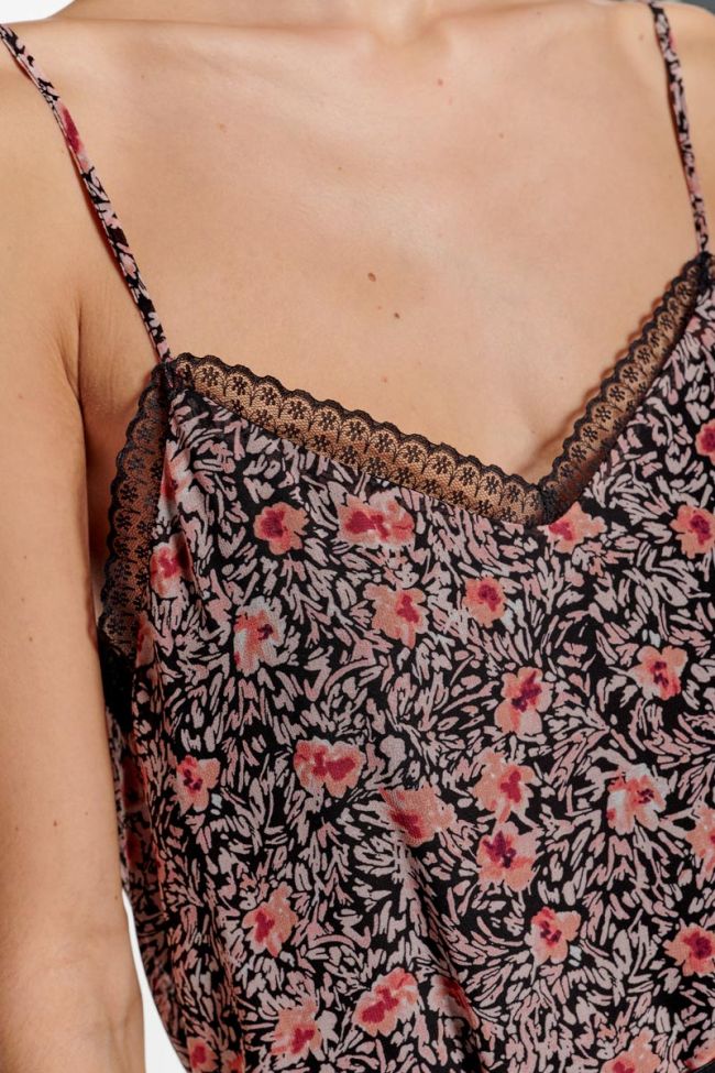 Caraco Abry à motif fleuri rose