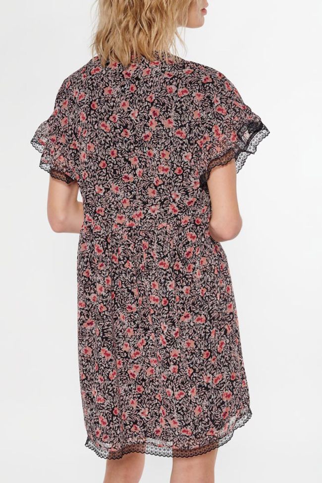 Robe Angie à motif fleuri rose