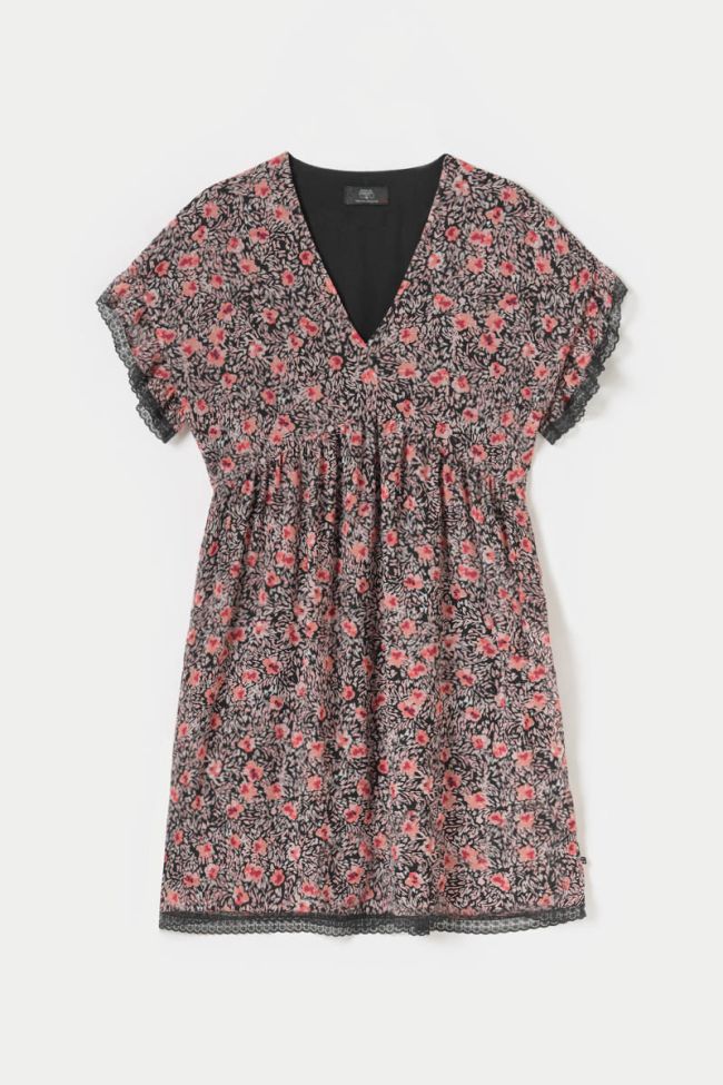 Robe Angie à motif fleuri rose