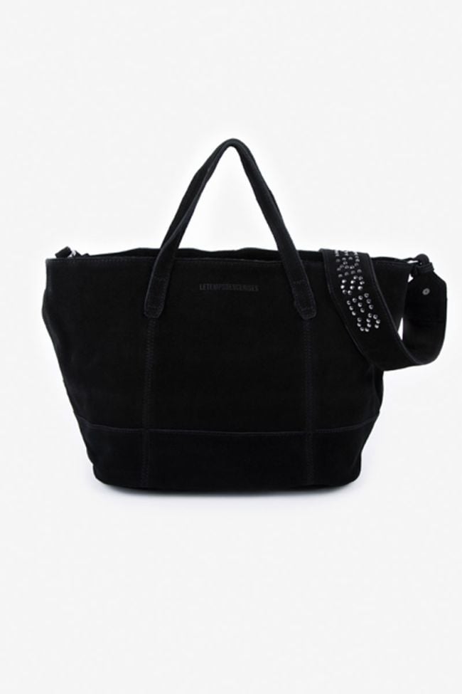 Sac Astier en cuir suède noir
