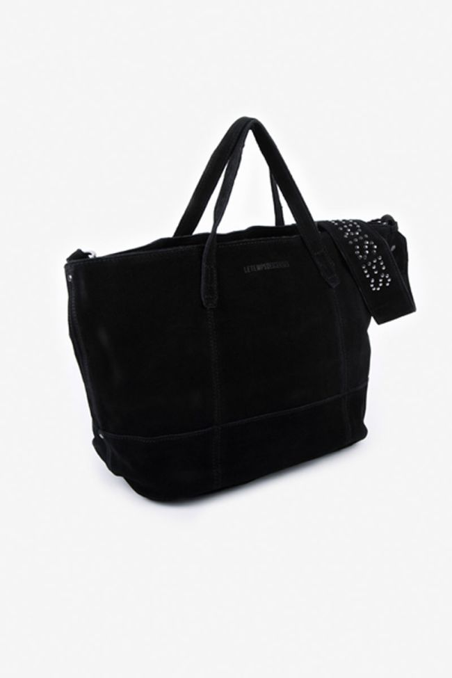 Sac Astier en cuir suède noir