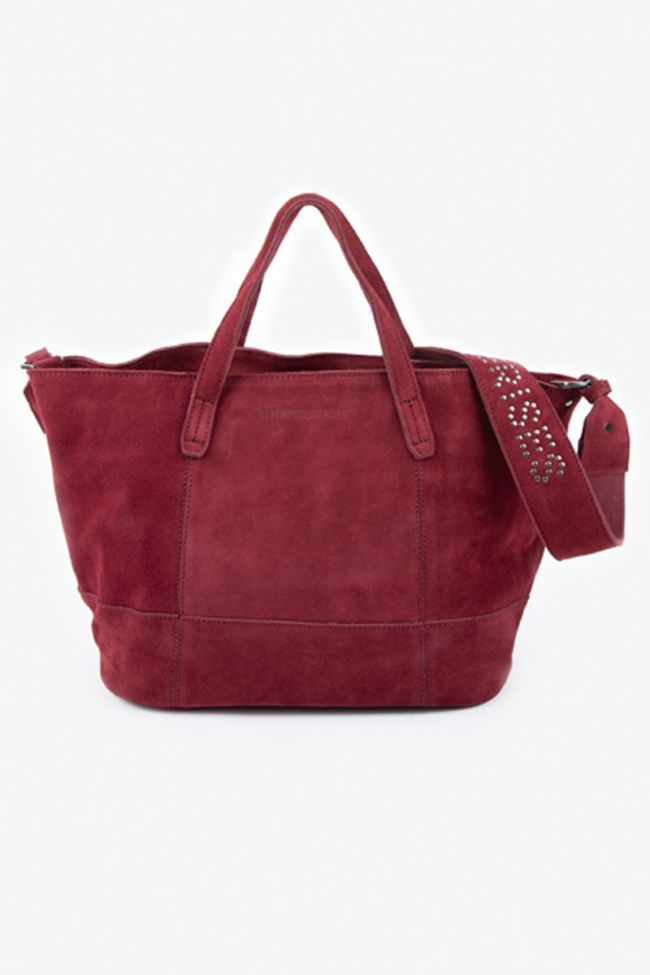 Sac Astier en cuir suède bordeaux