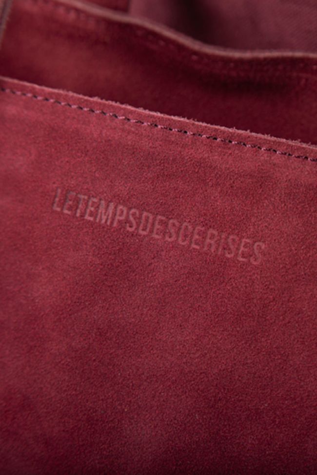 Sac Astier en cuir suède bordeaux