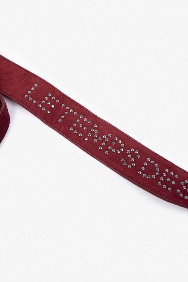 Sac Astier en cuir suède bordeaux