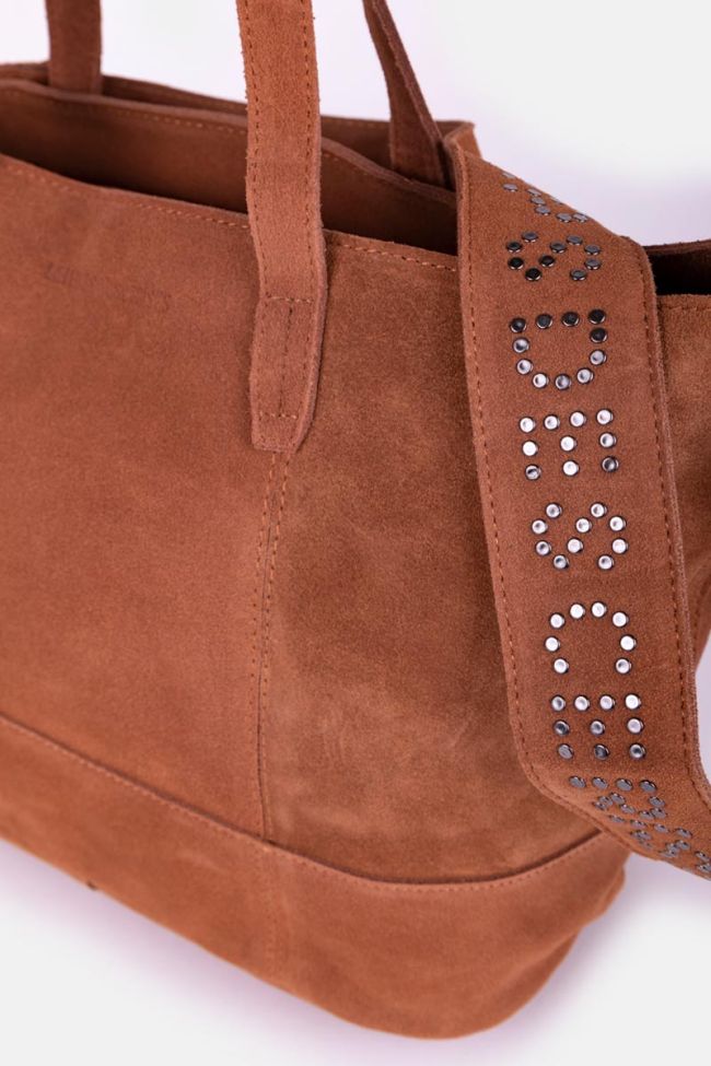 Sac Astier en cuir suède camel