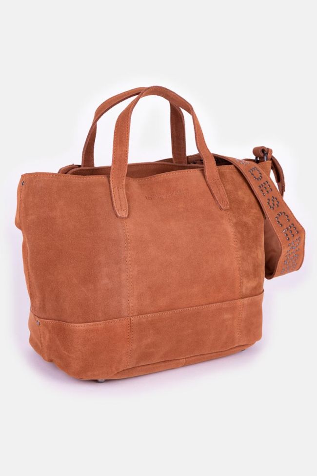 Sac Astier en cuir suède camel