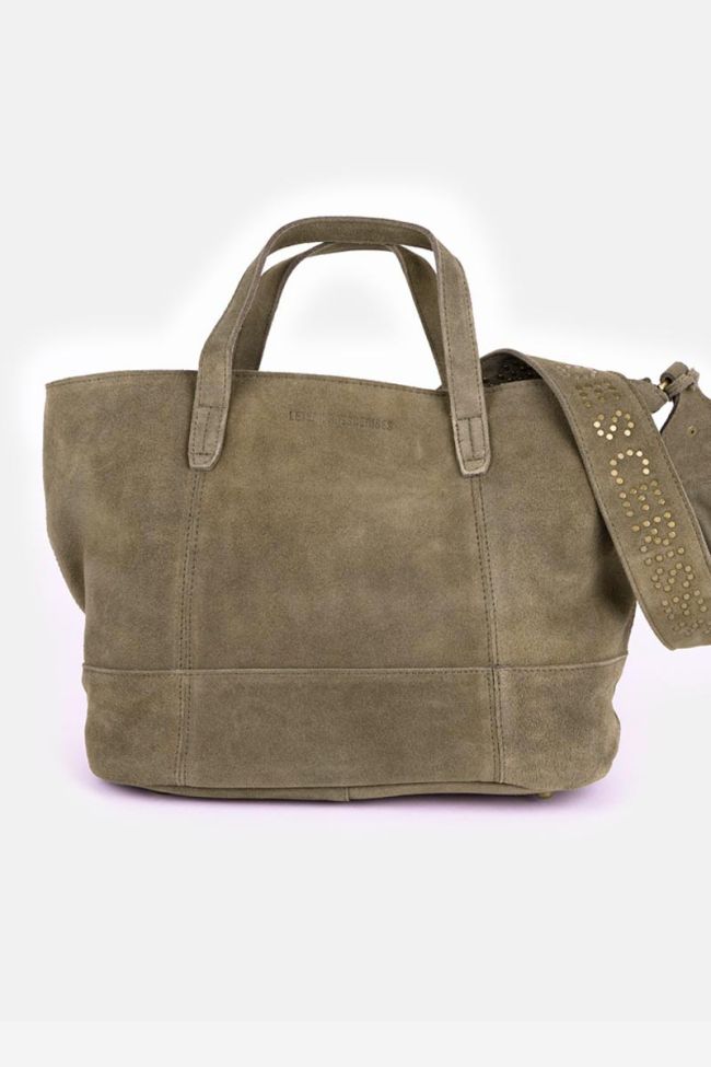 Sac Astier en cuir suède kaki