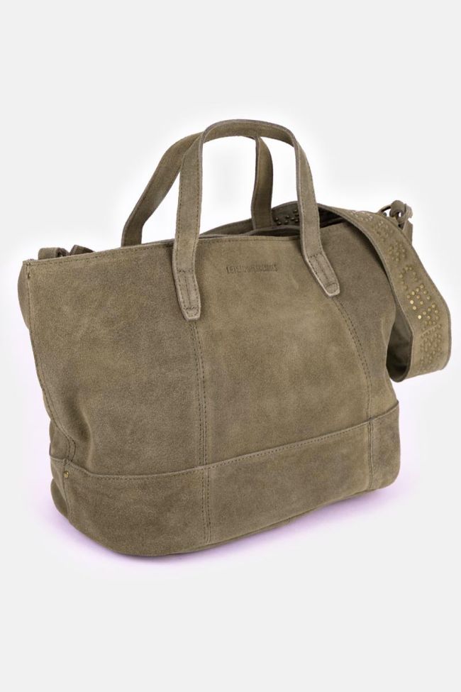Sac Astier en cuir suède kaki