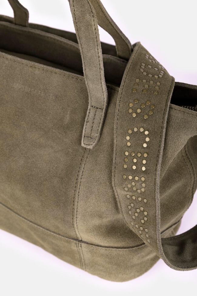 Sac Astier en cuir suède kaki