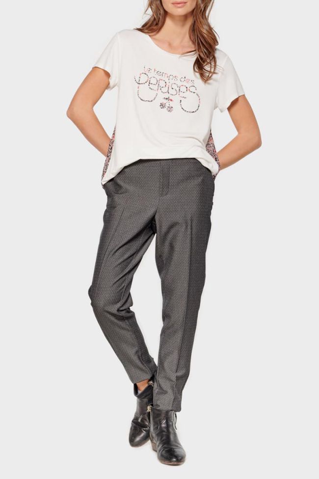 T-shirt Carlotta crème imprimé