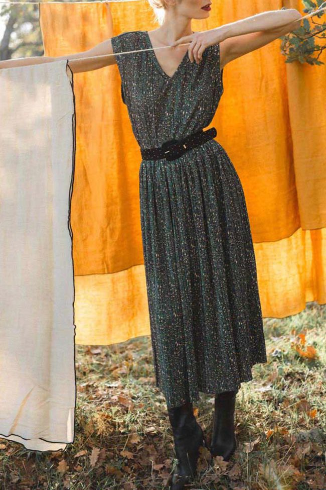 Jupe Chrystal léopard verte