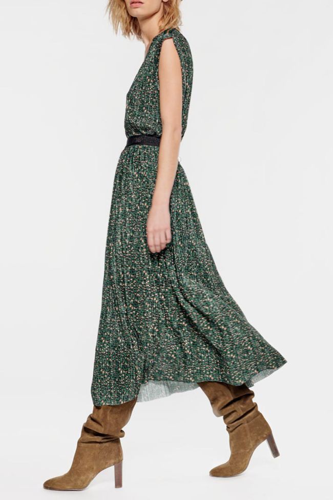 Jupe Chrystal léopard verte