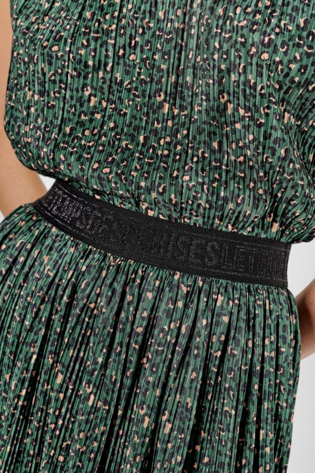 Jupe Chrystal léopard verte