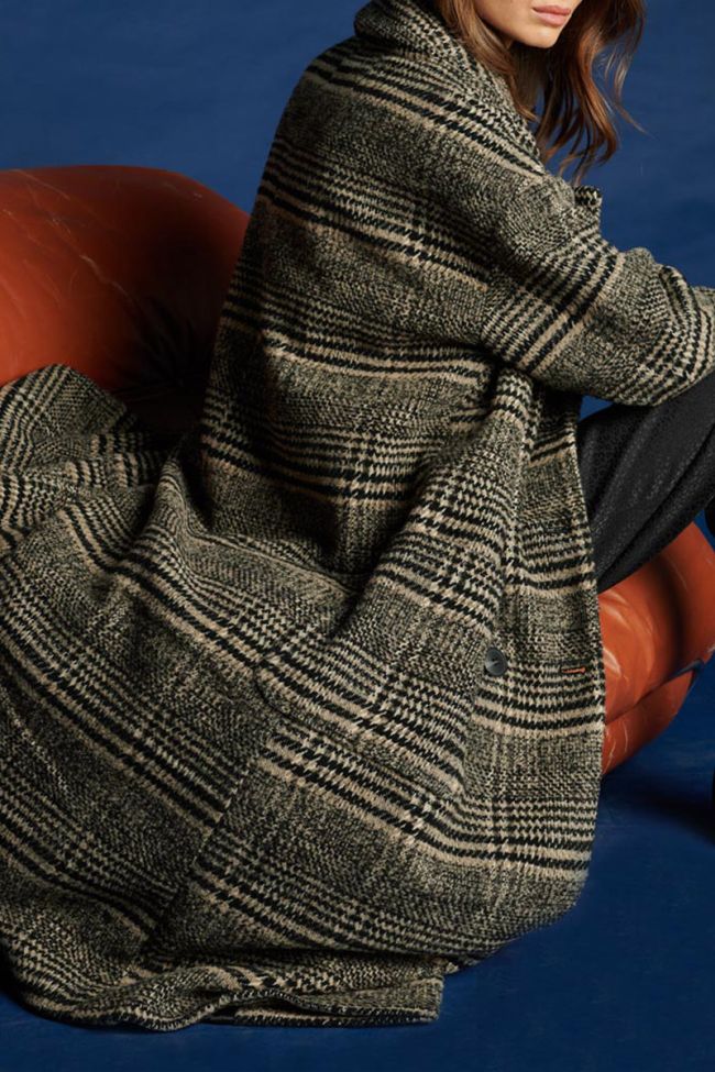 Manteau Darlene à gros carreaux marron