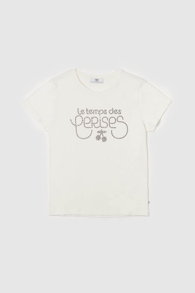 T-shirt Diamond crème à strass