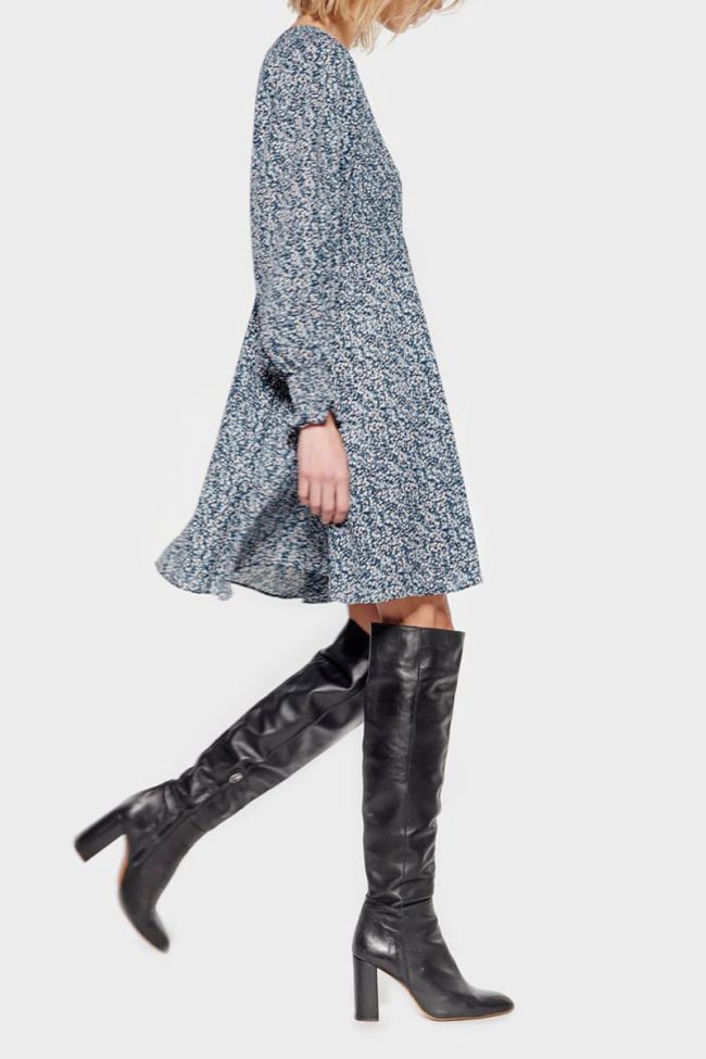 Robe Dickes à motif fleuri bleu