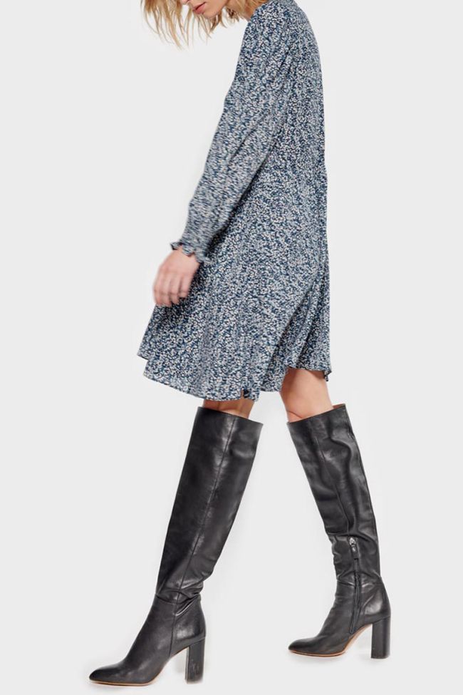 Robe Dickes à motif fleuri bleu