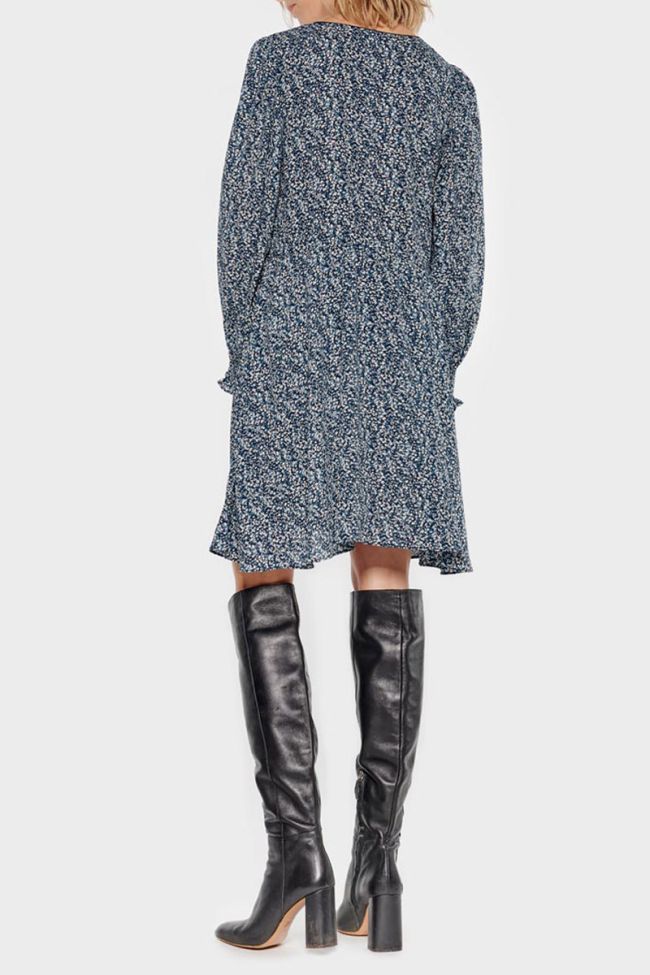 Robe Dickes à motif fleuri bleu