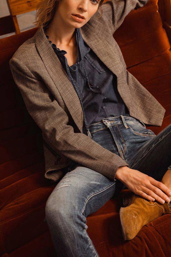 Veste blazer Graziel à motif pied de poule