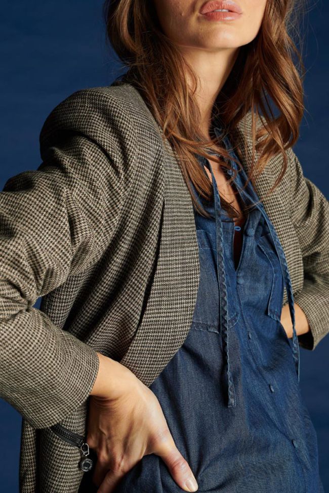 Veste blazer Graziel à motif pied de poule