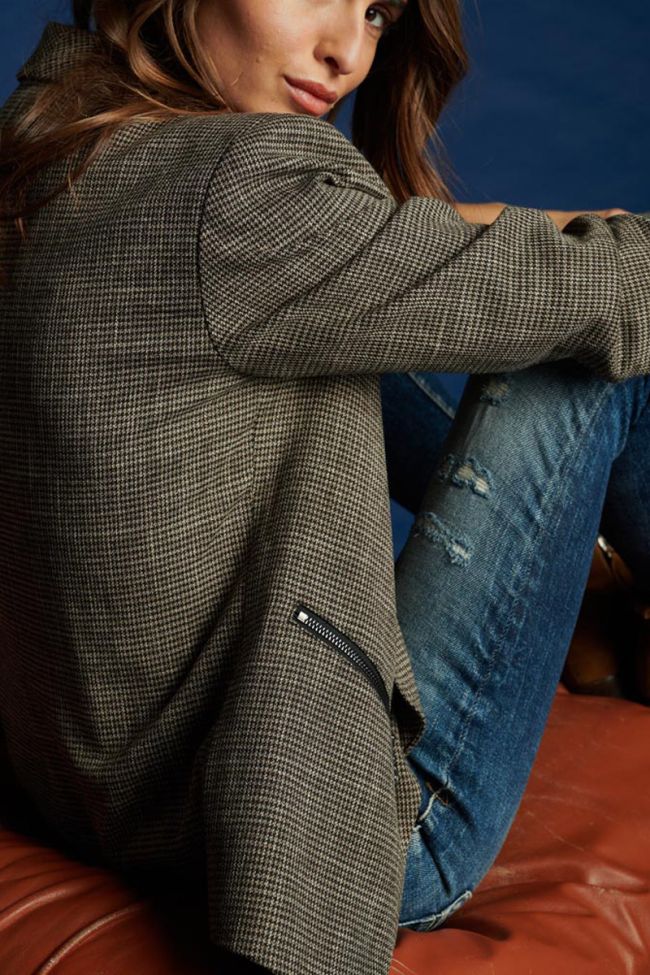 Veste blazer Graziel à motif pied de poule
