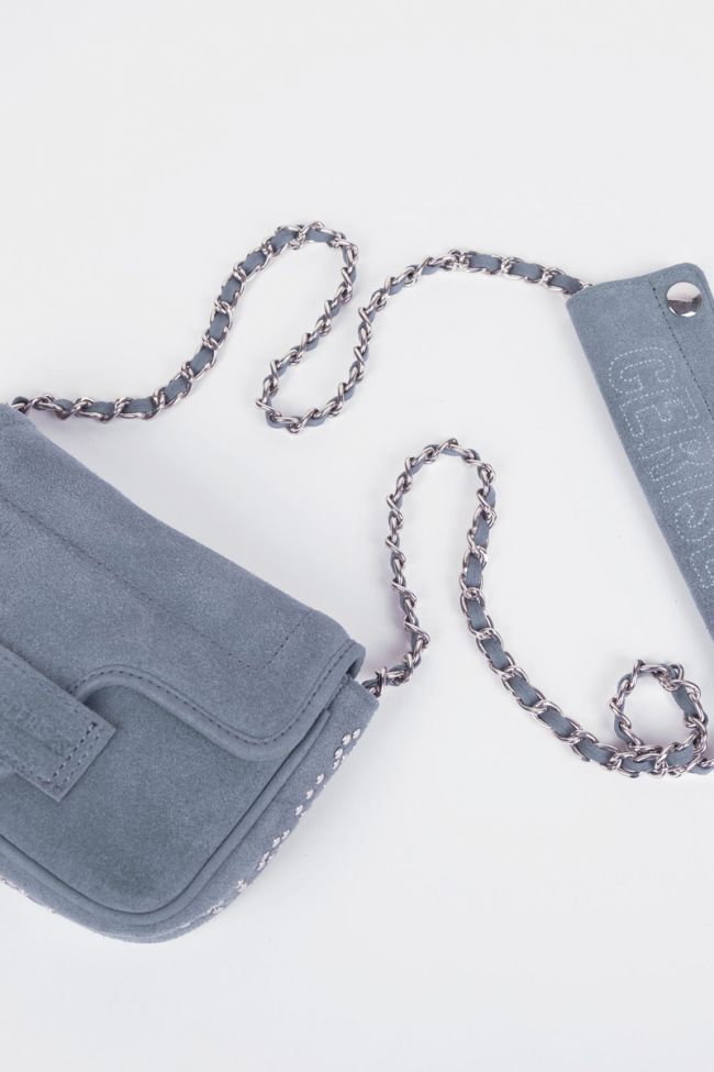 Sac Klelia en cuir suède bleu gris
