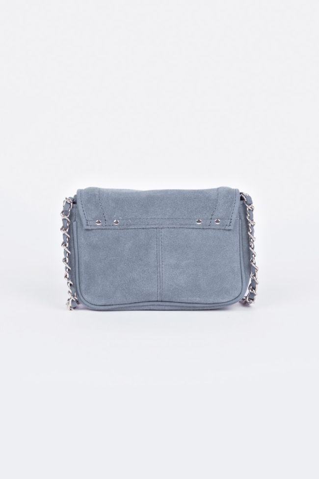 Sac Klelia en cuir suède bleu gris