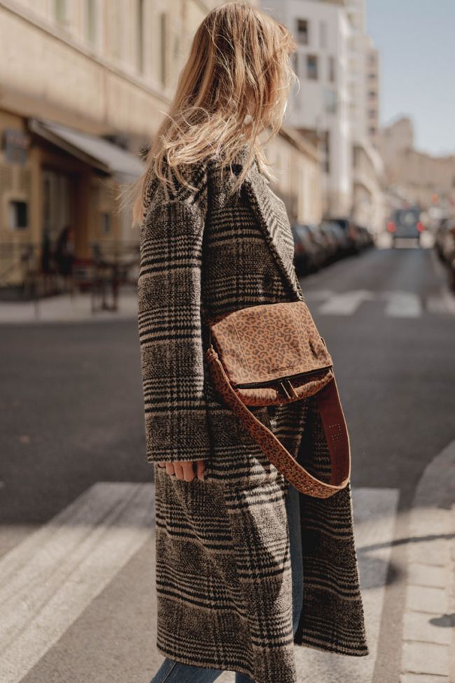 Sac Leter en cuir suède léopard