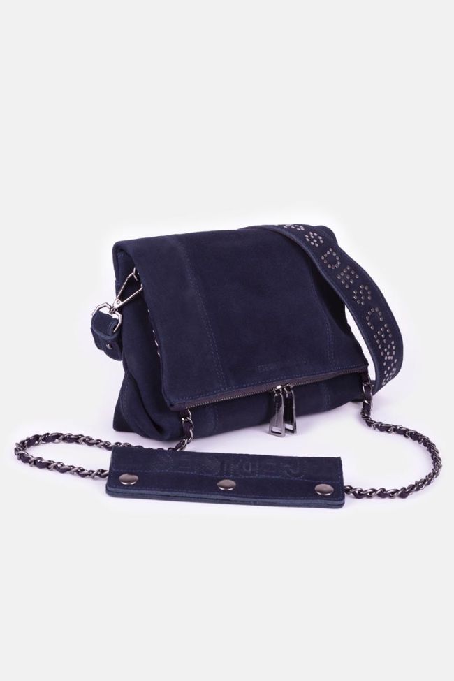 Sac Leter en cuir suède bleu nuit