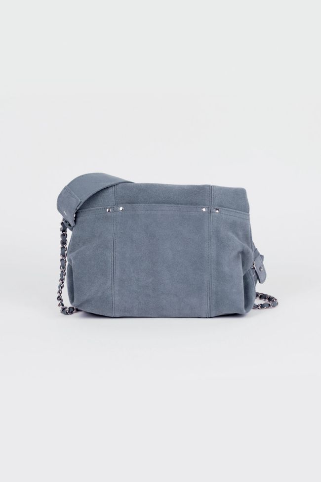 Sac Leter en cuir suède bleu denim