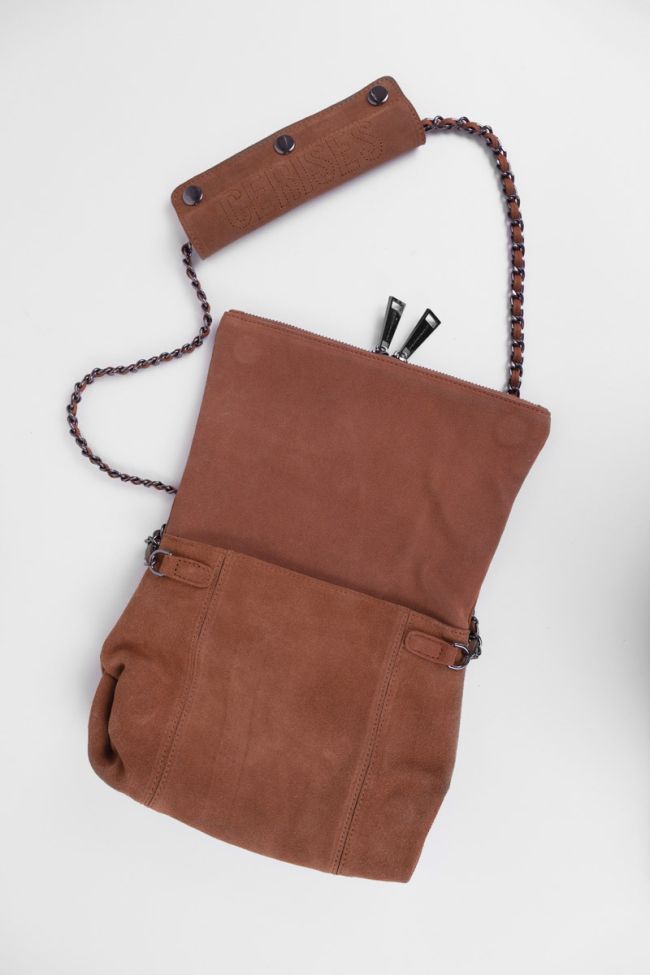 Sac Leter en cuir suède camel