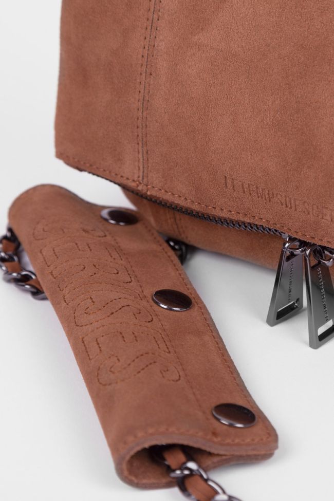 Sac Leter en cuir suède camel