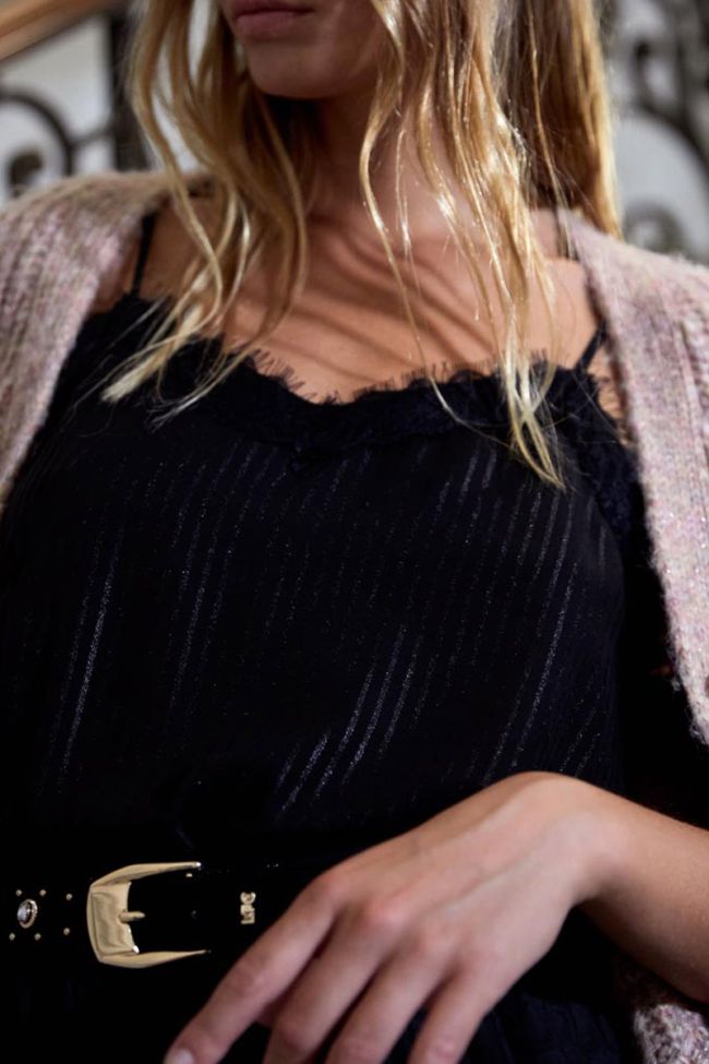 Caraco Lilu noir à rayures