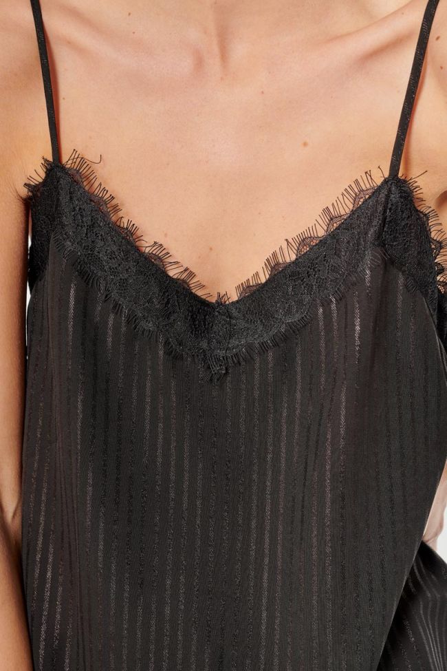 Caraco Lilu noir à rayures