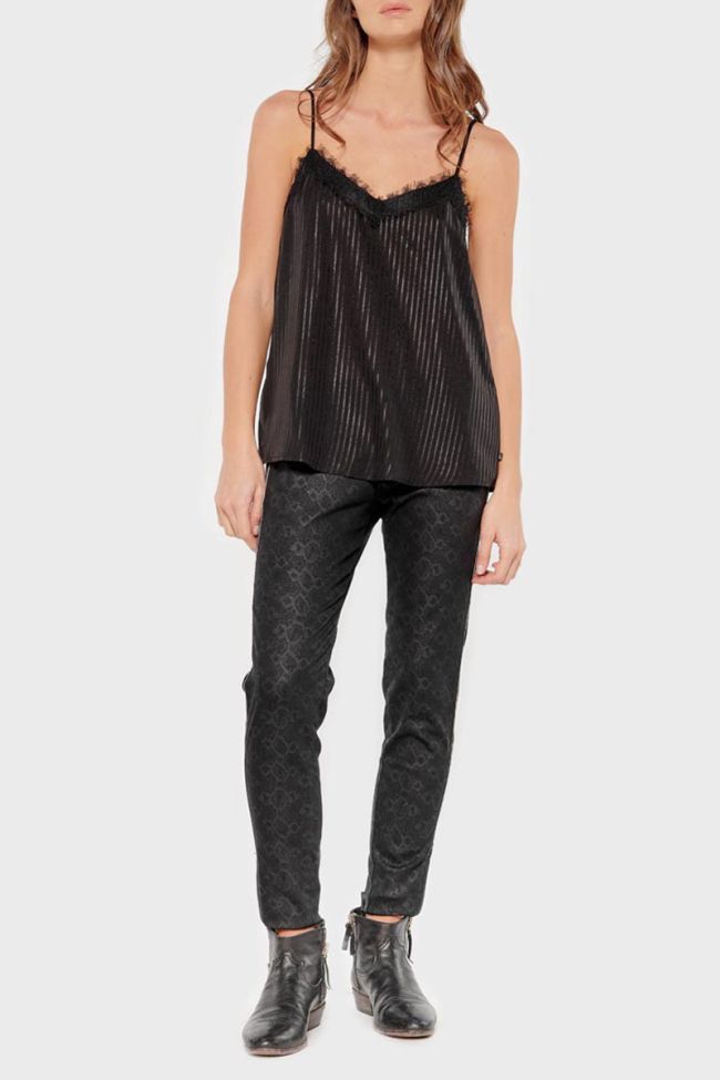 Caraco Lilu noir à rayures