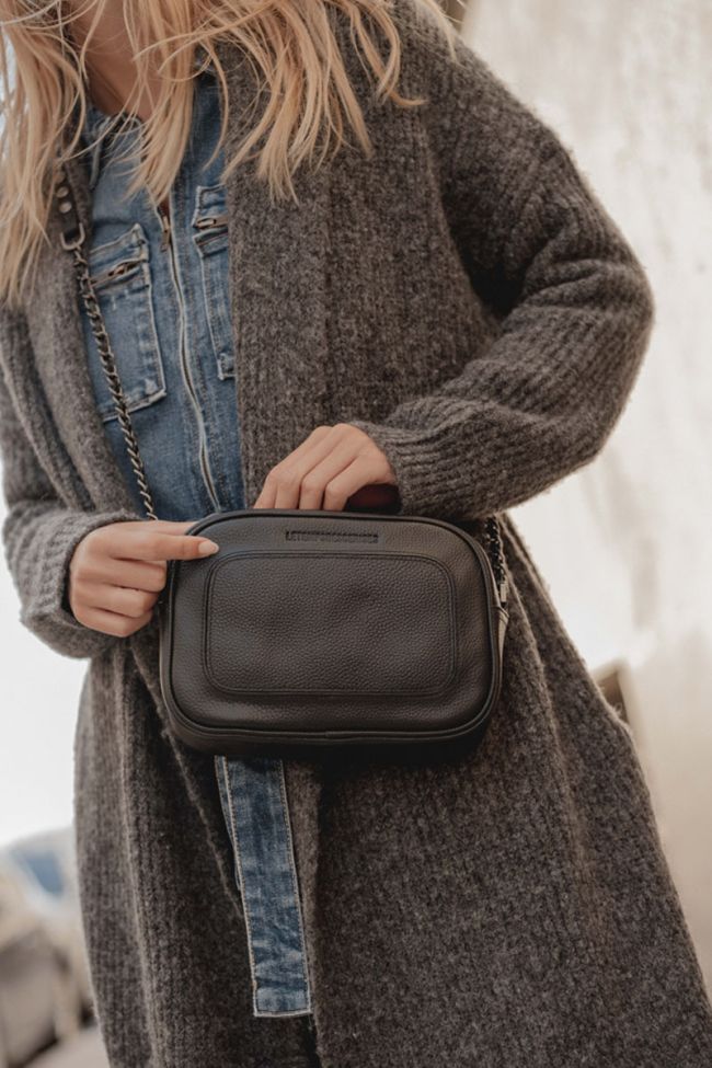 Sac Lou en cuir grainé noir