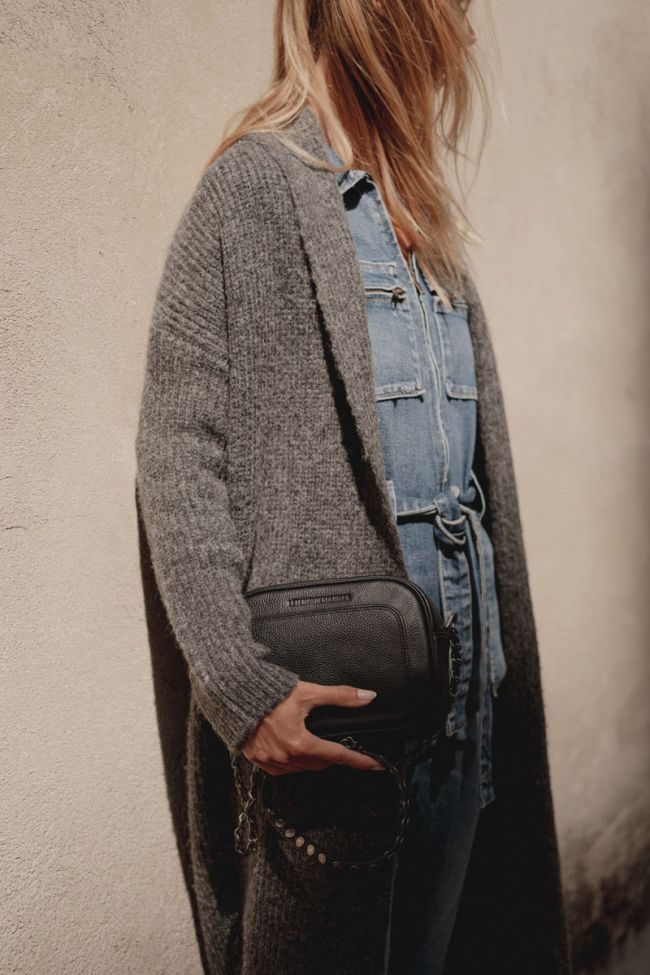 Sac Lou en cuir grainé noir