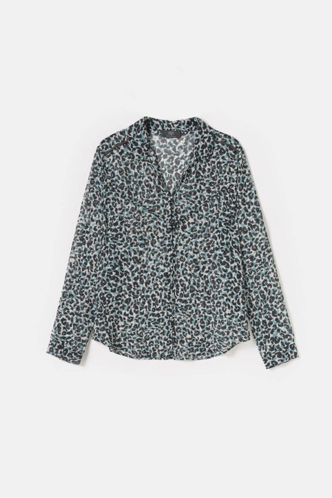 Blouse Nolan léopard bleu