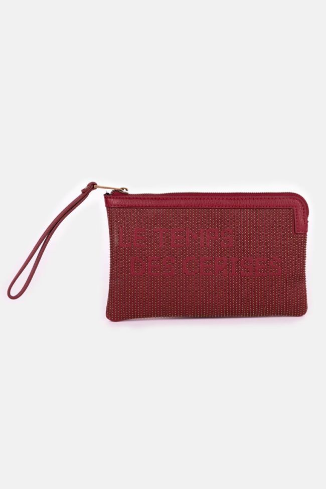 Pochette Oria rouge cloutée