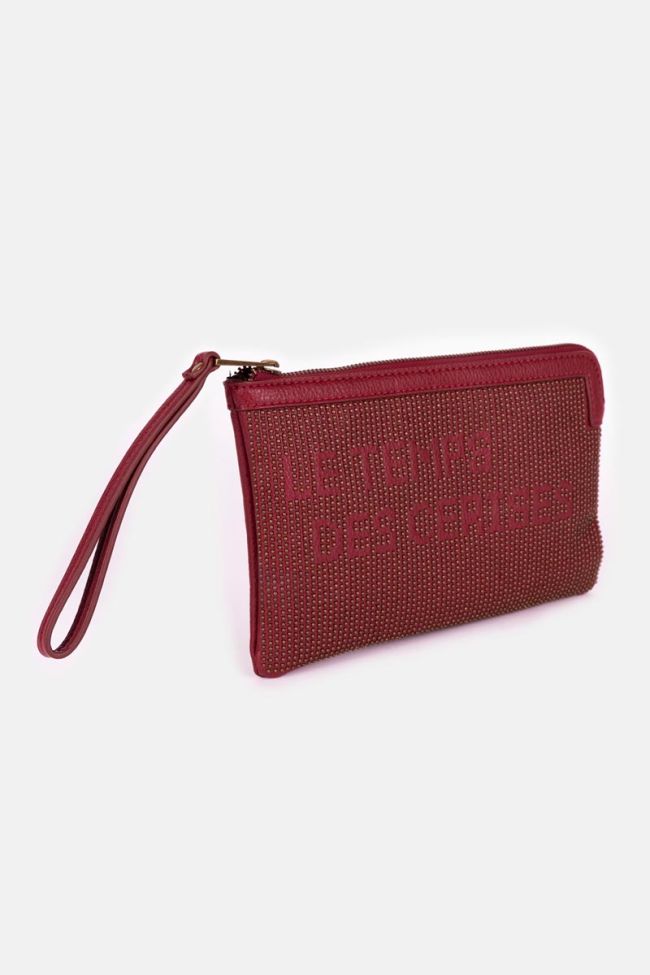 Pochette Oria rouge cloutée