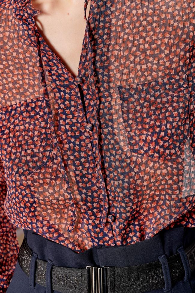 Blouse Ribble à motif rose et bleu