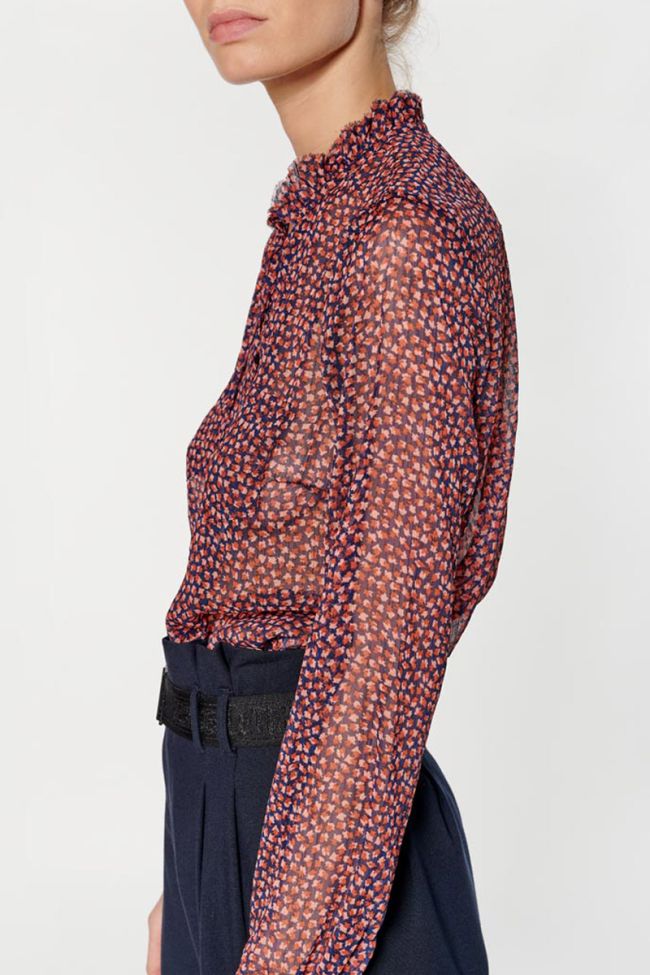 Blouse Ribble à motif rose et bleu