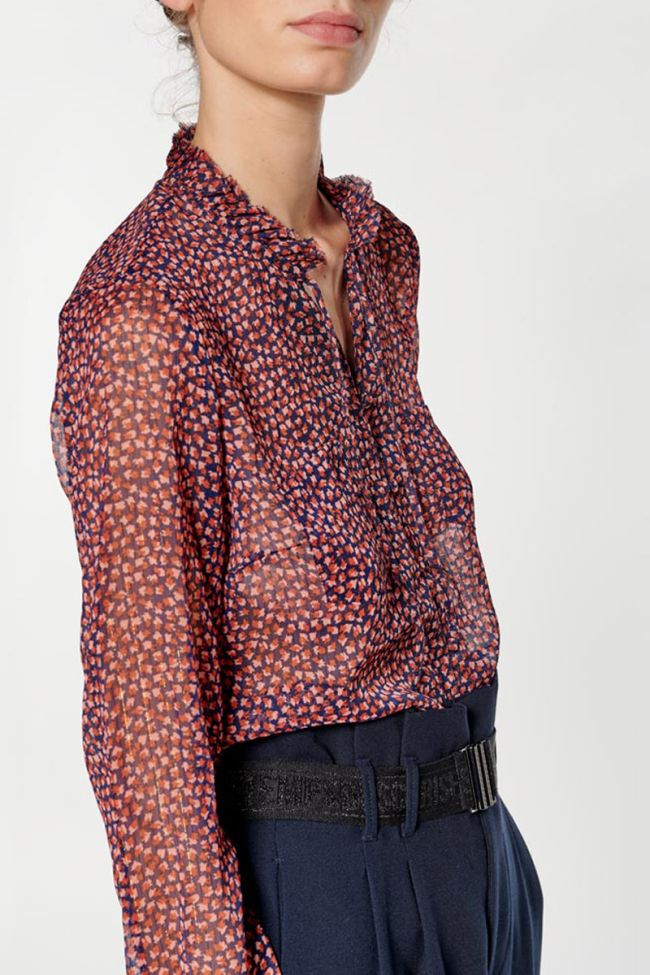 Blouse Ribble à motif rose et bleu