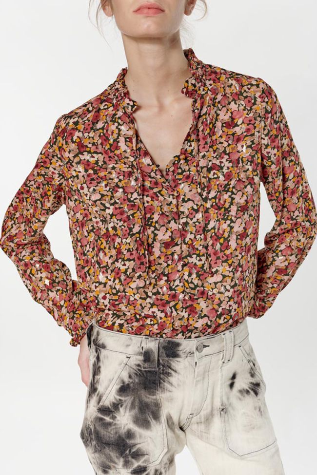 Blouse Ross à motif fleuri rose