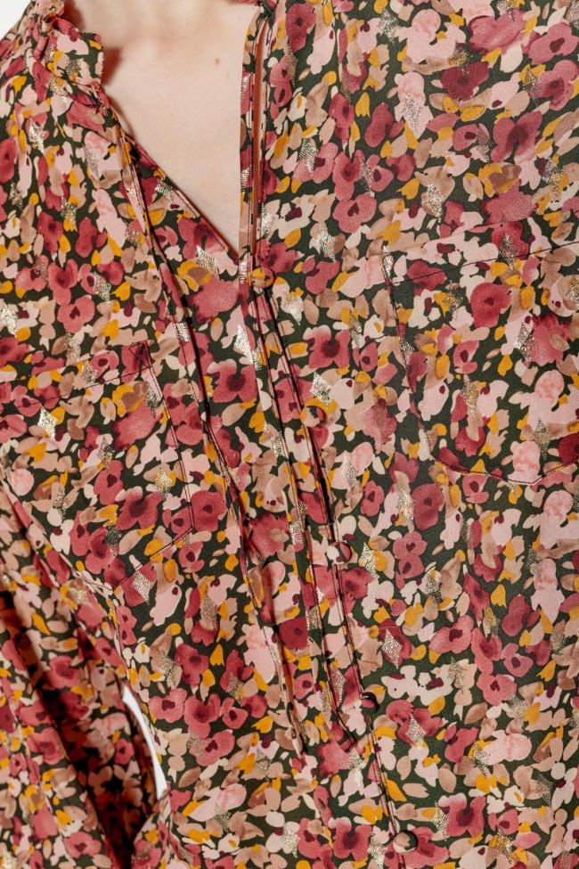 Blouse Ross à motif fleuri rose