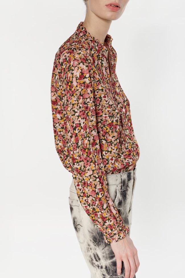 Blouse Ross à motif fleuri rose