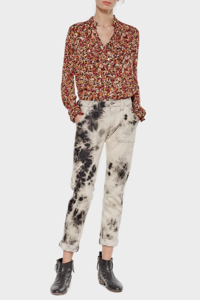 Blouse Ross à motif fleuri rose