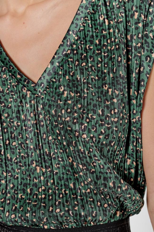 Top Roxie léopard vert